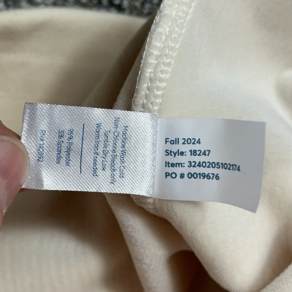 NEW Marine Layer Velour Corduroy Wide‎ leg Pants Womens Large Cream Comfort - Picture 7 of 12